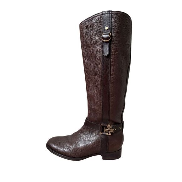 Tory Burch Elian Leather Tall Riding Boots size 9.5 Brown - Picture 2 of 16